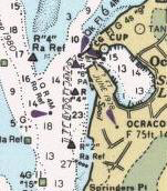 Map of Ocracoke, NC Channel